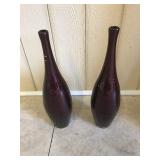 Tall Red Glass Vases