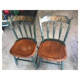 Pair Stenciled Chairs