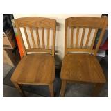 pair Oak Chairs