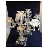 Pair Crystal Candleabras with Prisms