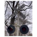 Working tall railroad crossing signal