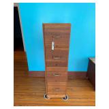 Vintage 4 Drawer Wood File Cabinet