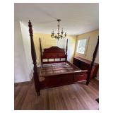 Mahogany Bedroom Suit: King Size High Poster Bed, Entertainment Center, (2) Nightstands