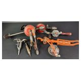 Assorted Hand Drills, Kris Kross Razor Sharpener & Misc.