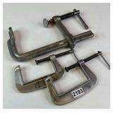 3 C Clamps 2 - 4"  Made In USA 1 Bessey Super 8