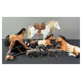 Cast Iron Horses & Assorted Toy Horses