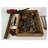 Sledge Hammer, Wrenches, Putty Knives, and Snips