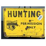 Rustic Hunting with Permission Only Sign