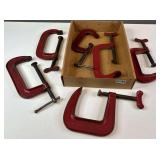 Lot of 6 Cincinnati Tool Co. C Clamps Various Sizes