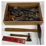 Punch Hammer, Punches, Glass Cutter, Cold Chisels, and Adjustable Wrench