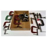 Lot of 21 Miscellaneous C Clamps Various Sizes Made In USA