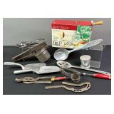Aluminum Serving Sooons, Spatula, & Assorted Kitchen Utensils