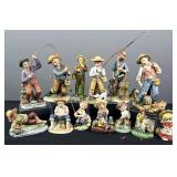 Ceramic Fishing Statues