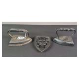 Pair of Sad Irons & Sad Iron Trivot
