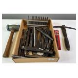 Soft Hammer, Center Punch Set, Chisels and Tape Measure