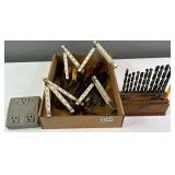 Drill Bits, Wood Chisels, Power Outlet and Folding Rules