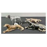(4) Cast Dog Figurines