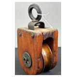 Vintage Wooden Pulley