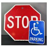 Stop Sign & Handicap Parking Sign