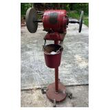 Red Bench Grinder on Rolling Base