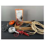 Jumper Cables Siphon Pump  Bottle Jack  Spotlight  Grease Gun
