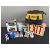 Lot of Outlet Kits  Outlets  Light Switches  Schlage Keyed Entry Set  Face Plates  Metal Exit Sign Box