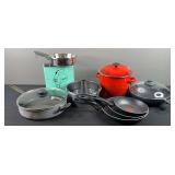 Assortment of Pans, Stock Pot and Mixer
