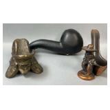 (2) Vintage Pipe Holders And Pipe Case.