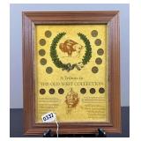 Framed Old West Coin Collection.