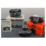 Vintage Kowa E And Rolleiflex SL 35 M Cameras with Boxes