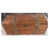 Wooden Chest With Brass Straps