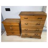 Set of 2 Vintage Ranch Oak Dresser And Side Dresser.