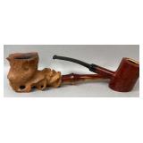 Sir Bruce Made In France And Unmarked Twisted Wood Bowl Smoking Pipes