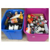 Two Totes Garage Fluids Spray Paints Elmer