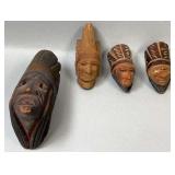 Four Indian Chief Head Pipe Bowls *NO* Stems
