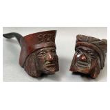 Carved Pirate Head And Indian Chief Head Unbranded Smoking Pipes