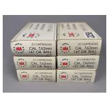 120 Rounds of 7.62mm 147 Grain Made in USA Cartridges