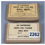 Thirty-Seven Rounds of 7.62mm Ball M59 Cartridges