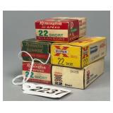 Five Boxes of .22 Short Ammunition