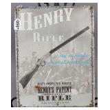 Henry Rifle Advertisement Metal Sign