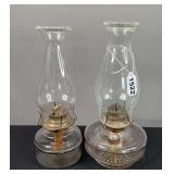 Pair of Glass Oil Lamps