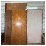 Stack of Doors, Pegboard, & Lumber