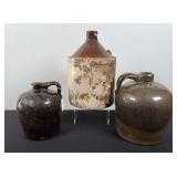 (3) Stone Ware Jugs