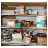 Copper Fittings, Glass Insulators, & Assorted Hardware Shelf Contents