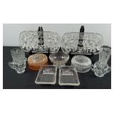 Glass Candy Dishes & Assortment of Glassware