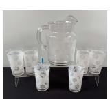 MCM Atomic Snowflake Pitcher & Glasses Set