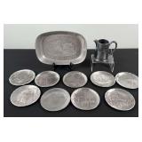 Pewter Plates & Pitcher