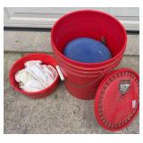 Bucket of Car Polishing Supplies
