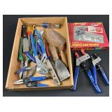 Staple Gun, Adjustable Pliers, Putty Knives and Misc