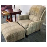 Smith Brothers Upholstered Reclining Chair and Ottoman